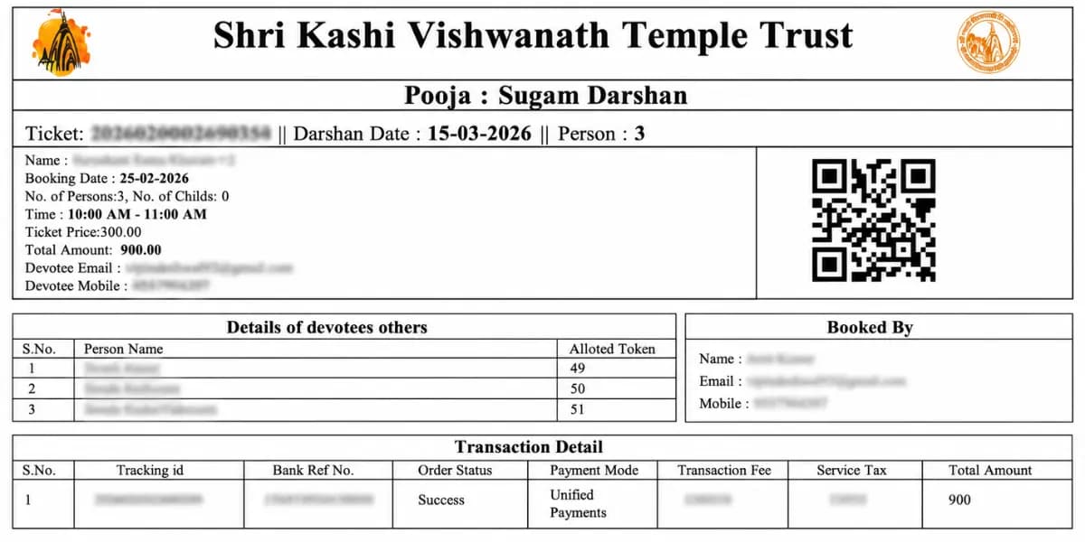Kashi Vishwanath VIP Sugam Darshan — official darshan pass and guide