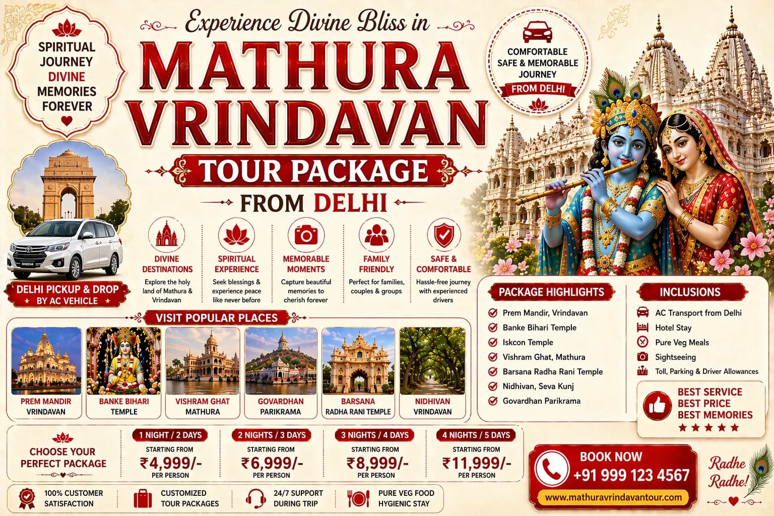 Delhi to Mathura Vrindavan tour