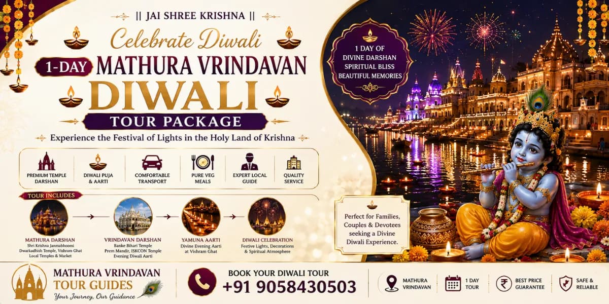 Diwali in Vrindavan — thousands of lamps at Vishram Ghat, Mathura