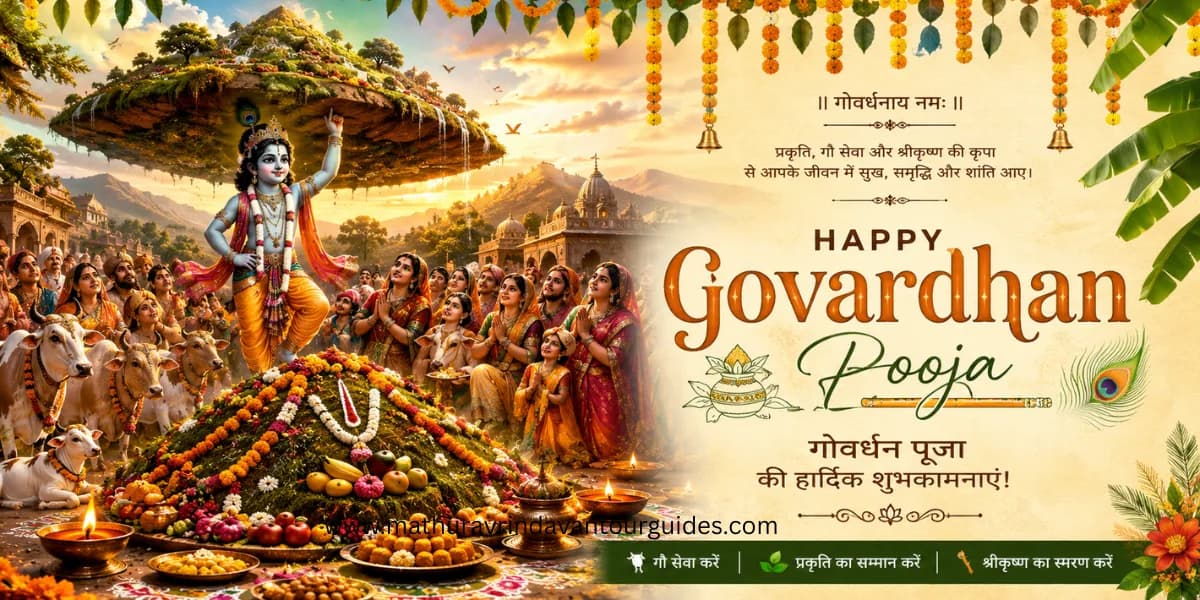 Govardhan Puja and Annakut celebration in Braj — Parikrama and Radha Kund