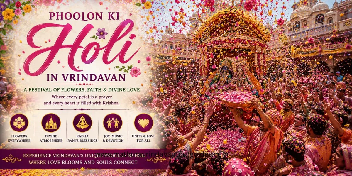 Phoolon Wali Holi flower shower at Banke Bihari Temple Vrindavan