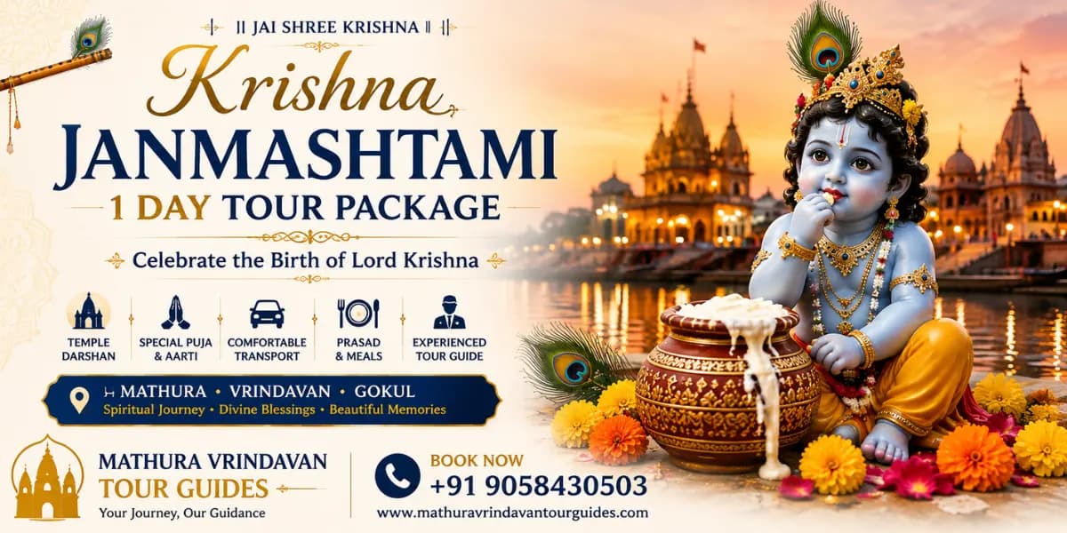 Krishna Janmashtami 1 Day Tour — midnight darshan at Shri Krishna Janmabhoomi, Mathura