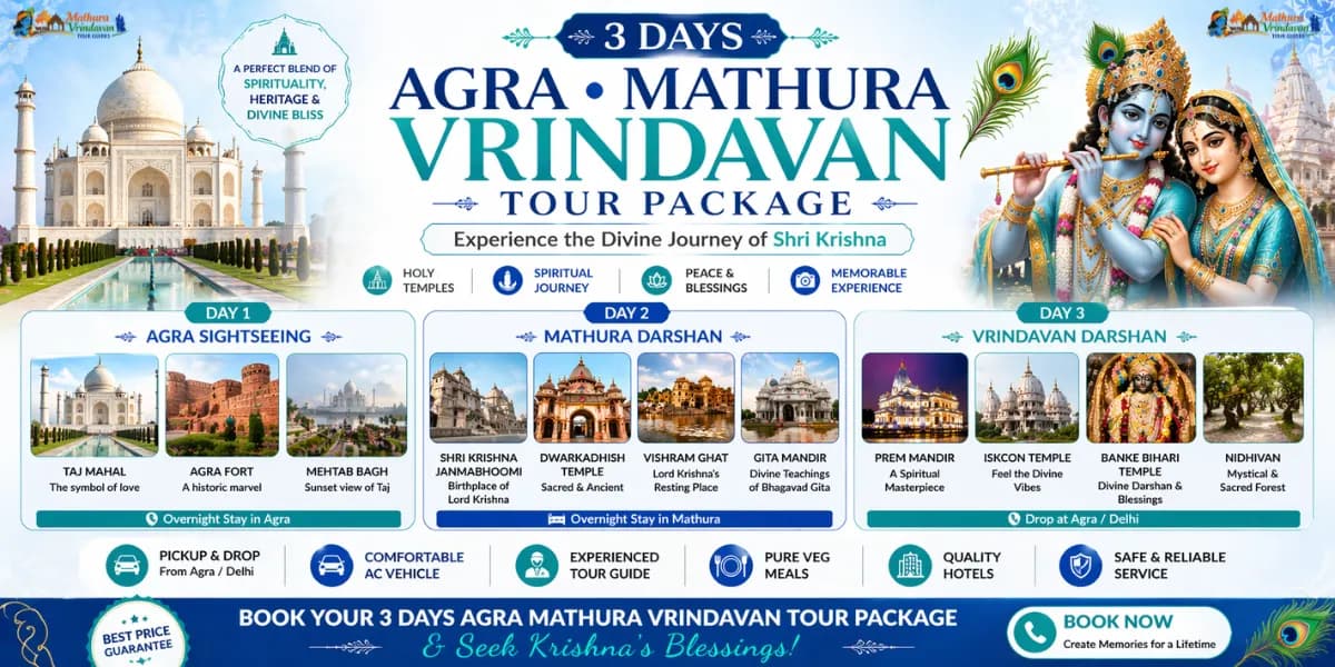 3 Days Agra Mathura Vrindavan Tour with complete info