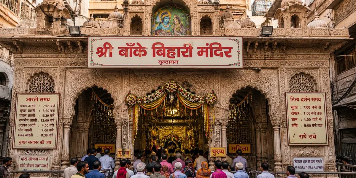 Same Day Gokul Mathura Vrindavan Tour from Delhi featured banner with Gokul Mathura Vrindavan temples